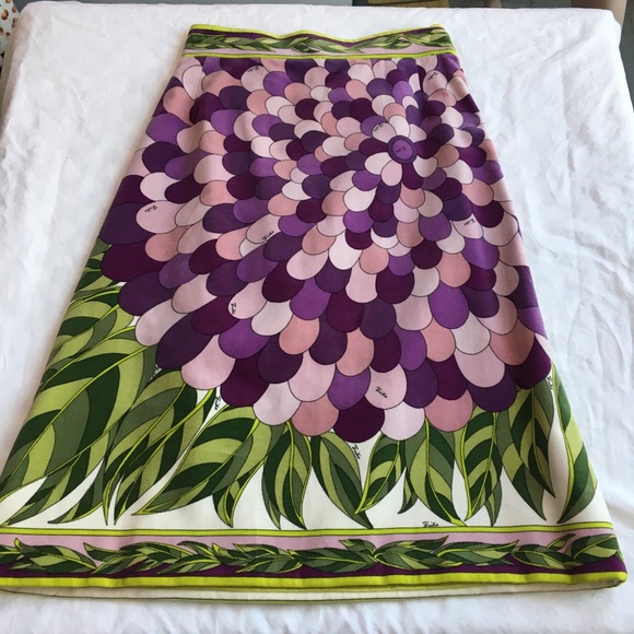 VTG Emilio Pucci Floral Velvet Cotton Skirt Set - Picture 11 of 15